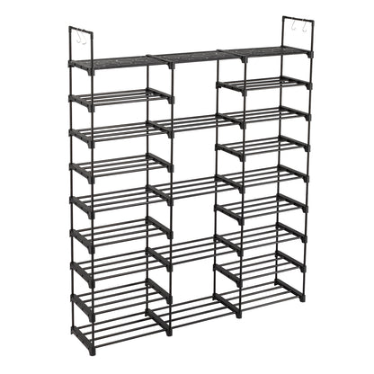 9 Tiers Shoe Rack Storage Organizer Shoe Shelf Organizer for Entryway Holds 50-55 Pairs Shoe, Stackable Shoe Cabinet Shoe Rack