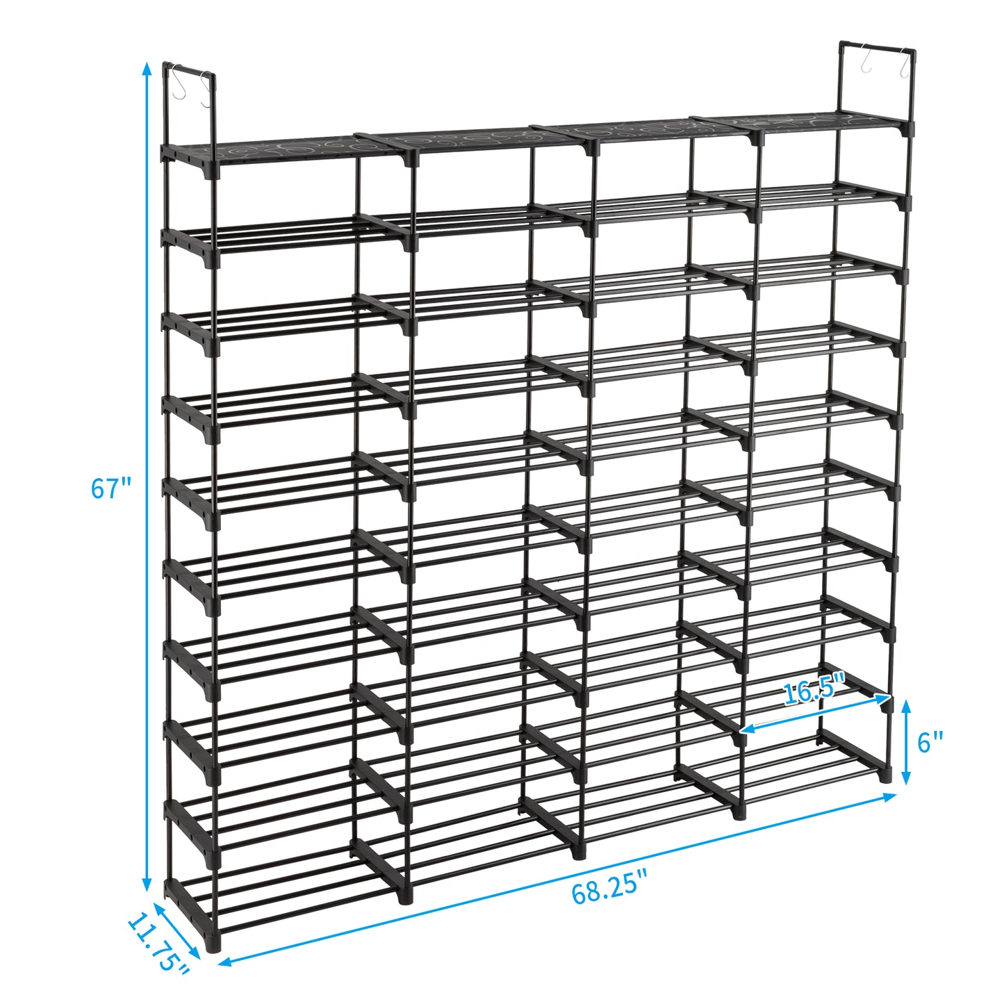 10 Tiers Shoe Rack Storage Organizer Shoe Shelf Organizer for Entryway Holds 80 Pairs Shoe, Stackable Shoe Cabinet Shoe Rack