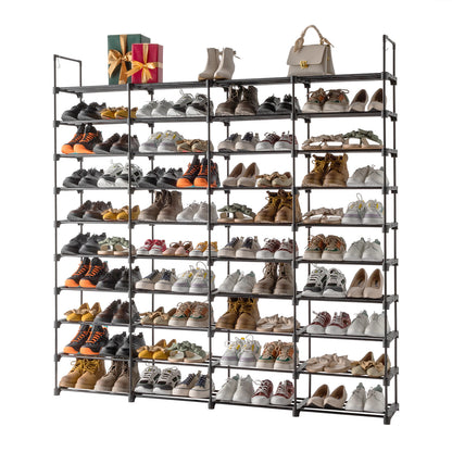 10 Tiers Shoe Rack Storage Organizer Shoe Shelf Organizer for Entryway Holds 80 Pairs Shoe, Stackable Shoe Cabinet Shoe Rack