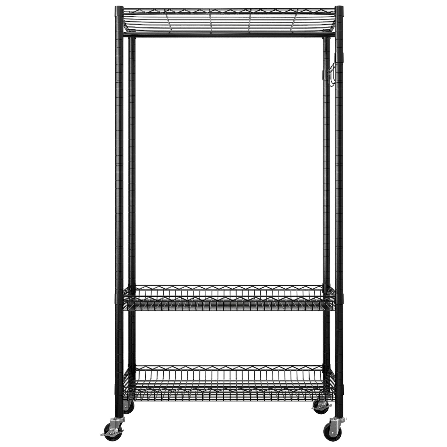 Wire Garment Rack Heavy Duty Clothes Rack，Closet Organizer Metal Garment Rack Portable Clothes Hanger Home Shelf，Freestanding Closet Wardrobe，Garment Rack Adjustable Wire Clothing Rack Portable Closet