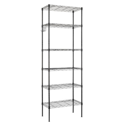 Replaceable assembly with wheels, floor mounted carbon steel storage rack, black