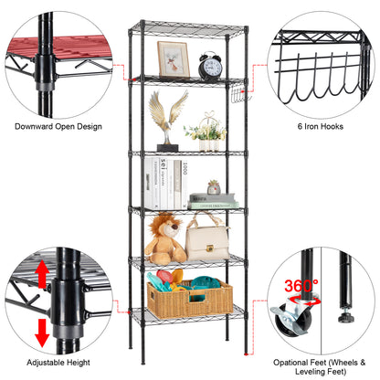 Replaceable assembly with wheels, floor mounted carbon steel storage rack, black