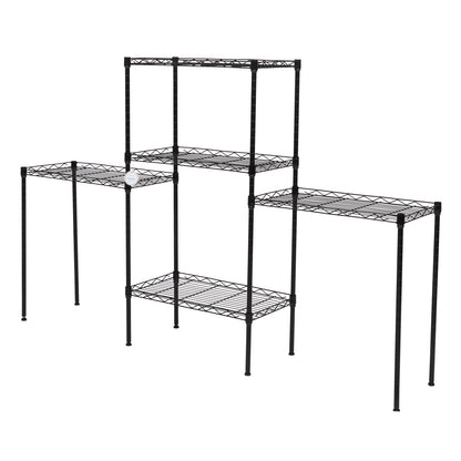 Changeable Assembly Floor Standing Carbon Steel Storage Rack Black