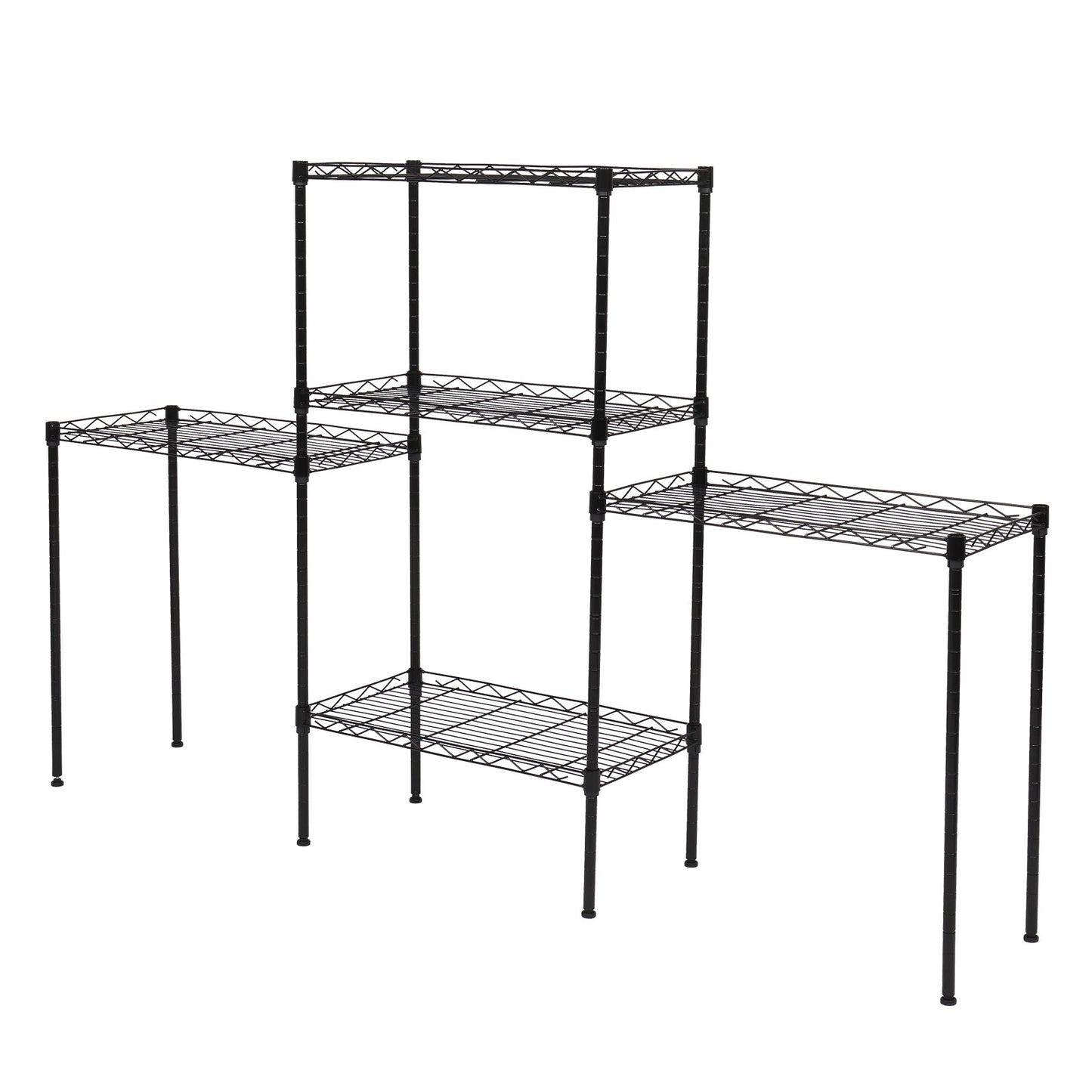 Changeable Assembly Floor Standing Carbon Steel Storage Rack Black