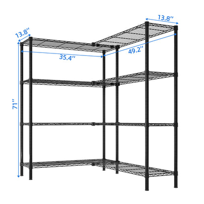 49.2''W  Adjustable  Storage Shelves   NSF  Wire Shelving Unit Multiple rows   Shelving for Storage Rack Shelves for Storage Heavy Duty Garage Shelf Pantry Shelves Kitchen Shelving,  49.2''W*70.86''H*