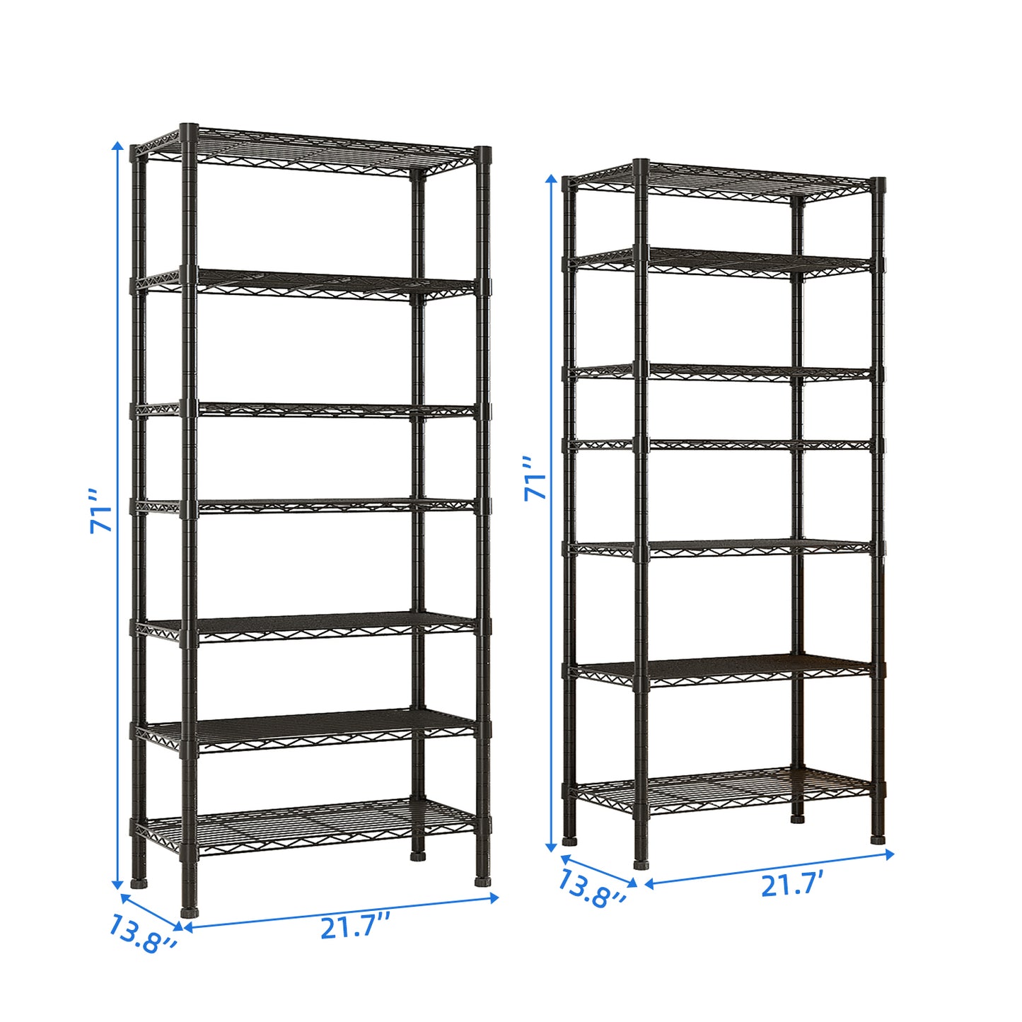 62.9''W  Adjustable  Storage Shelves  NSF  Wire Shelving Unit Multiple rows  Shelving for Storage Rack Shelves for Storage Heavy Duty Garage Shelf Pantry Shelves Kitchen Shelving,  62.9''W*59.06''H*13