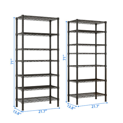 62.9''W  Adjustable  Storage Shelves  NSF  Wire Shelving Unit Multiple rows  Shelving for Storage Rack Shelves for Storage Heavy Duty Garage Shelf Pantry Shelves Kitchen Shelving,  62.9''W*59.06''H*13