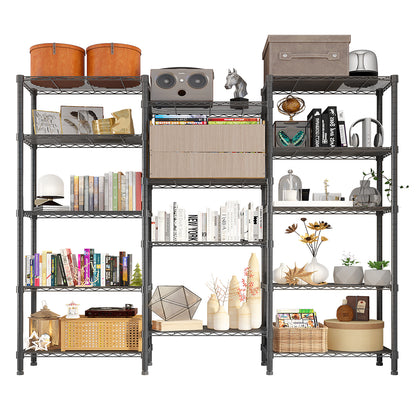 62.9''W  Adjustable  Storage Shelves  NSF  Wire Shelving Unit Multiple rows  Shelving for Storage Rack Shelves for Storage Heavy Duty Garage Shelf Pantry Shelves Kitchen Shelving,  62.9''W*59.06''H*13