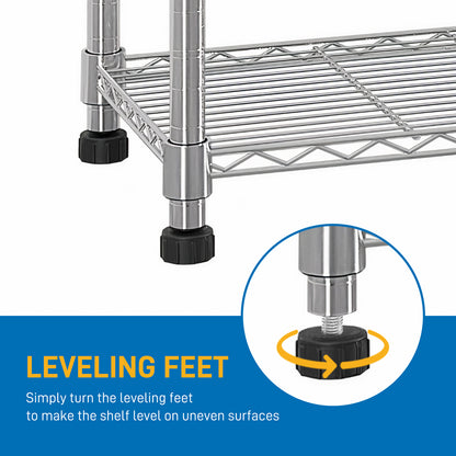 62.9''W  Adjustable  Storage Shelves  NSF  Wire Shelving Unit Multiple rows  Shelving for Storage Rack Shelves for Storage Heavy Duty Garage Shelf Pantry Shelves Kitchen Shelving,  62.9''W*59.06''H*13