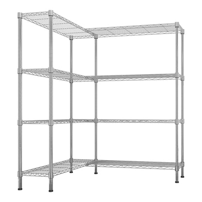 58''W  Adjustable  Storage Shelves 1200LBS  NSF  Wire Shelving Unit 4 Tier Metal Shelving for Storage Rack Shelves for Storage Heavy Duty Garage Shelf Pantry Shelves Kitchen Shelving,  58''W*59.06''H*