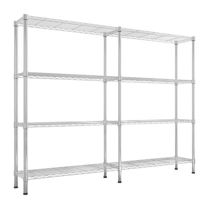 58''W  Adjustable  Storage Shelves 1200LBS  NSF  Wire Shelving Unit 4 Tier Metal Shelving for Storage Rack Shelves for Storage Heavy Duty Garage Shelf Pantry Shelves Kitchen Shelving,  58''W*59.06''H*